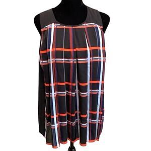 Vince Camuto Plaid Sleeveless Blouse Size Medium